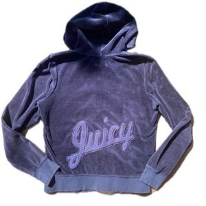 Juicy Couture Navy Blue Velour Track Zip Up
